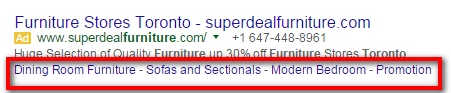 quick links in snippets 